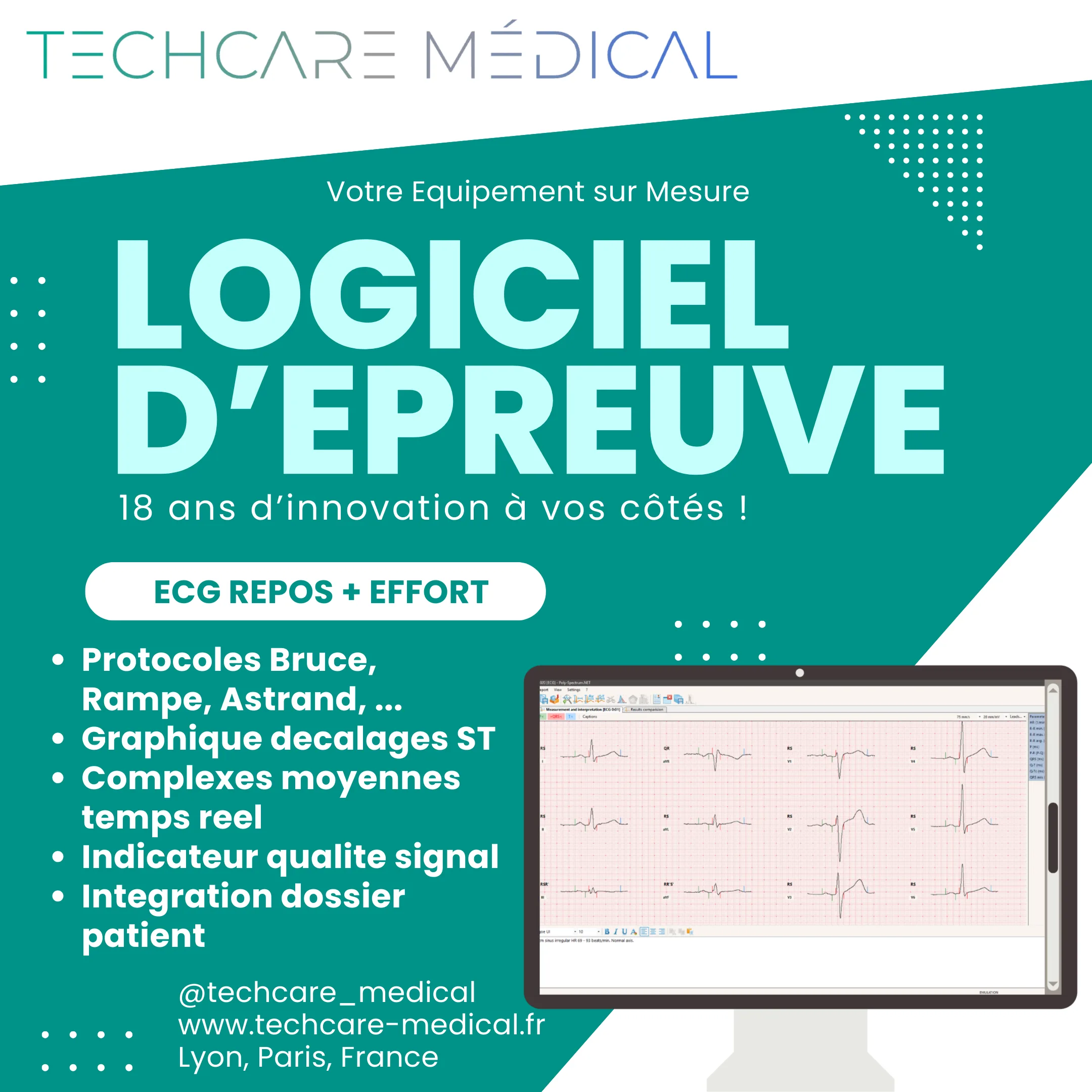 Équipement médical TechCare — Logiciel Epreuve Effort
